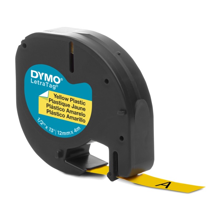 DYMO Ruban d’étiquettes en plastique noir sur jaune pour
