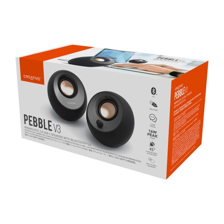 CREATIVE Reproduktory pro PC s Bluetooth a USB-C PEBBLE-V3