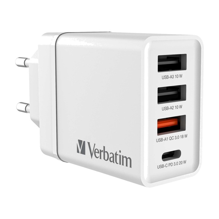 VERBATIM Cargador de pared con cuatro puertos USB-C-30W 100048968VAR