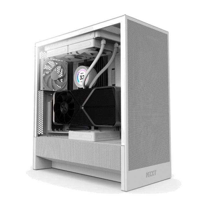 NZXT Caixa de PC semi-torre com vidro temperado H5 FLOW 2024