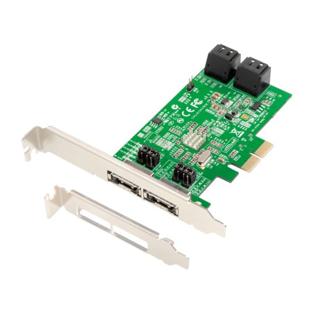 sata-iii-controllerkarte mit 4 anschlüssen und esata dc-624e-raid r2-blister