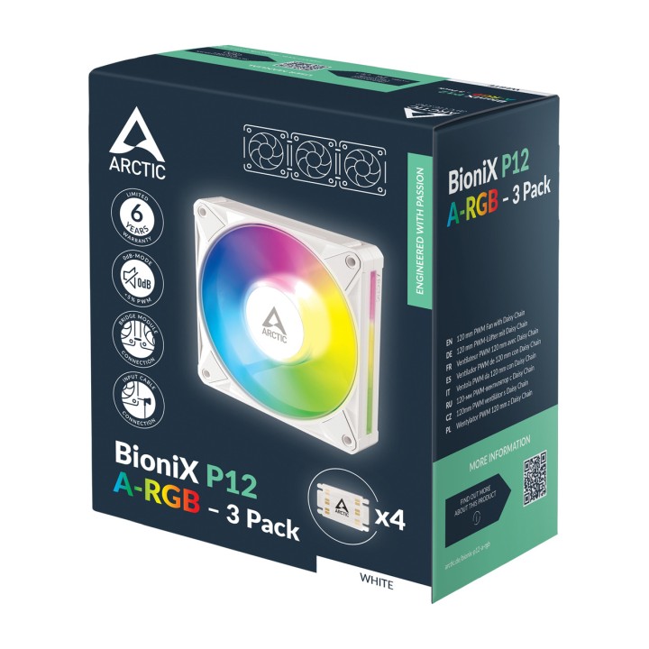 ARCTIC Ventilador de caja de PC BIONIX-P12 A-RGB 120MM 3 UDS 100216579VAR