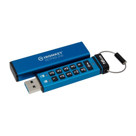 memoria usb cifrada con teclado pin ironkey-keypad-200 16gb fips 140-3-nivel 3 aes-256