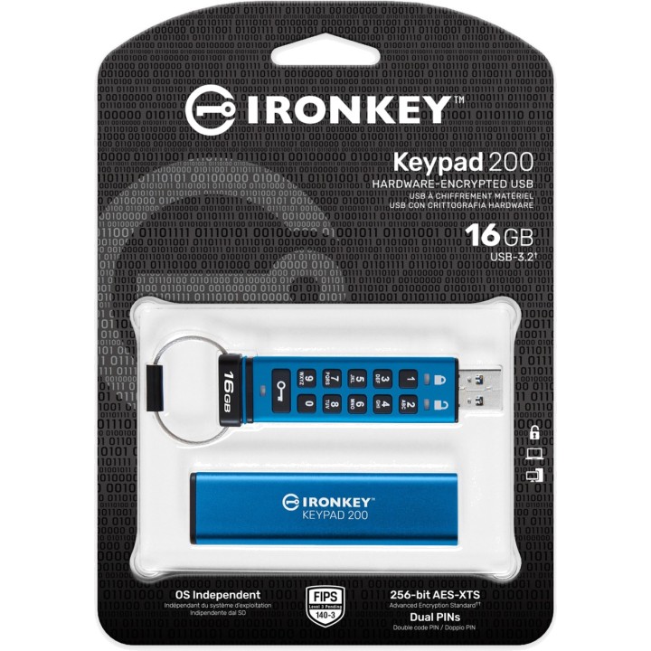 KINGSTON Titkosított USB-meghajtó PIN-billentyűzettel
