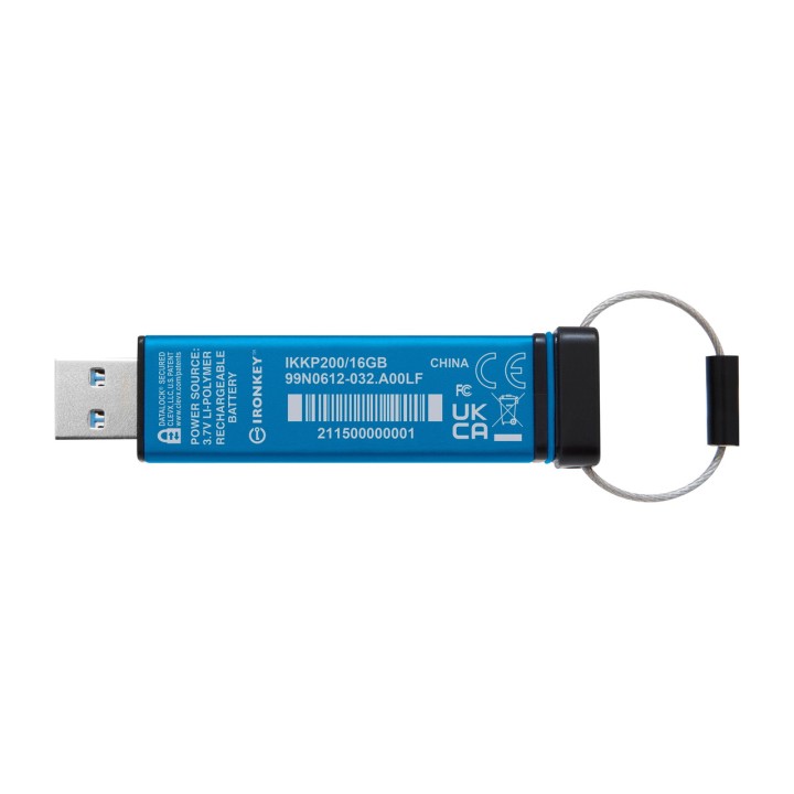 KINGSTON Memoria USB cifrada con teclado PIN IRONKEY-KEYPAD-200 16GB FIPS 140-3-NIVEL 3 AES-256 1868427