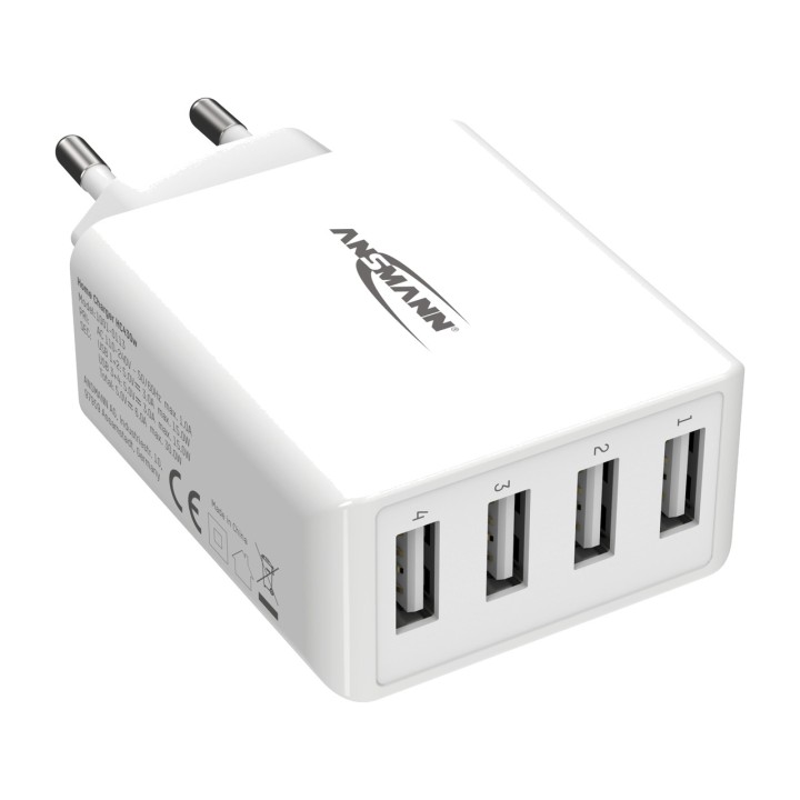 ANSMANN Cargador de pared USB de 4 puertos HC430 5V 1847003VAR