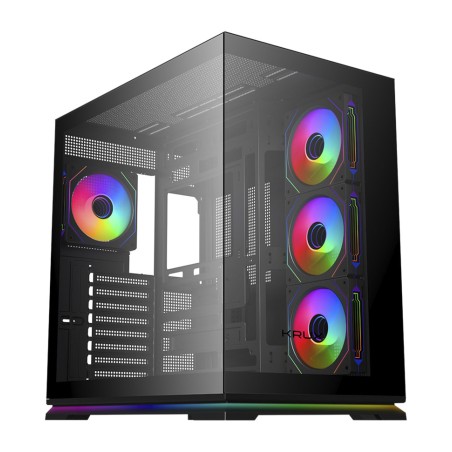 caja de pc semitorre con cristal templado atron-atx