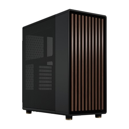 caixa de pc semitorre amb frontal de fusta i lateral de malla north