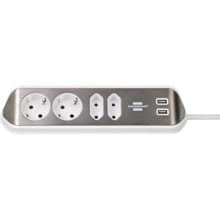 BRENNENSTUHL Corner power strip ESTILO-ECK 4-TOMAS 2-USB 2M