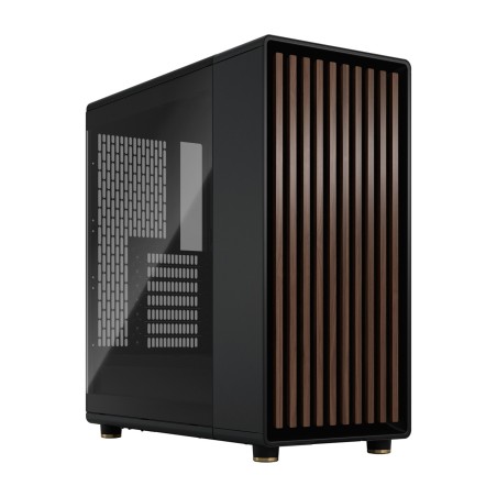 skříň pc semitower s dřevěným předním panelem a tvrzeným sklem north tg