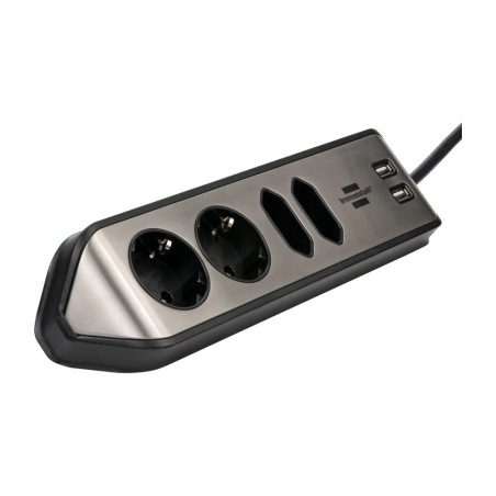 regleta de enchufes de esquina estilo-eck 4-tomas 2-usb 2m