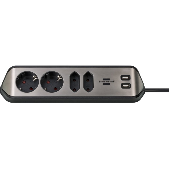 BRENNENSTUHL Regleta de enchufes de esquina ESTILO-ECK 4-TOMAS 2-USB 2M 1832684VAR
