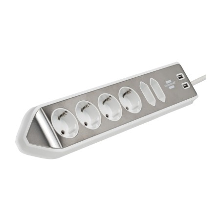 regleta de enchufes de esquina estilo-eck 6-tomas 2-usb 2m
