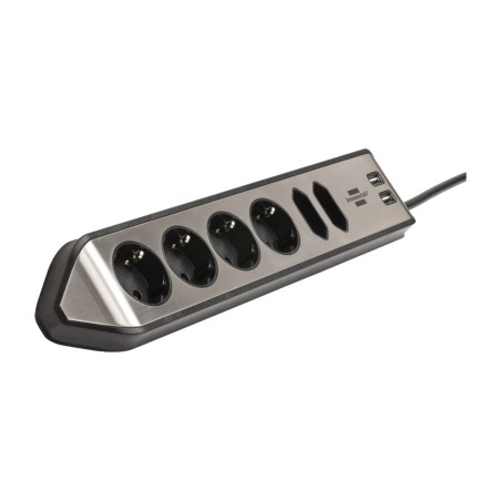 regleta de enchufes de esquina estilo-eck 6-tomas 2-usb 2m