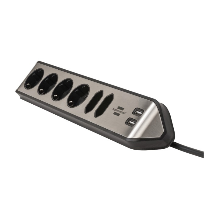 BRENNENSTUHL Regleta de enchufes de esquina ESTILO-ECK 6-TOMAS 2-USB 2M 1832693VAR
