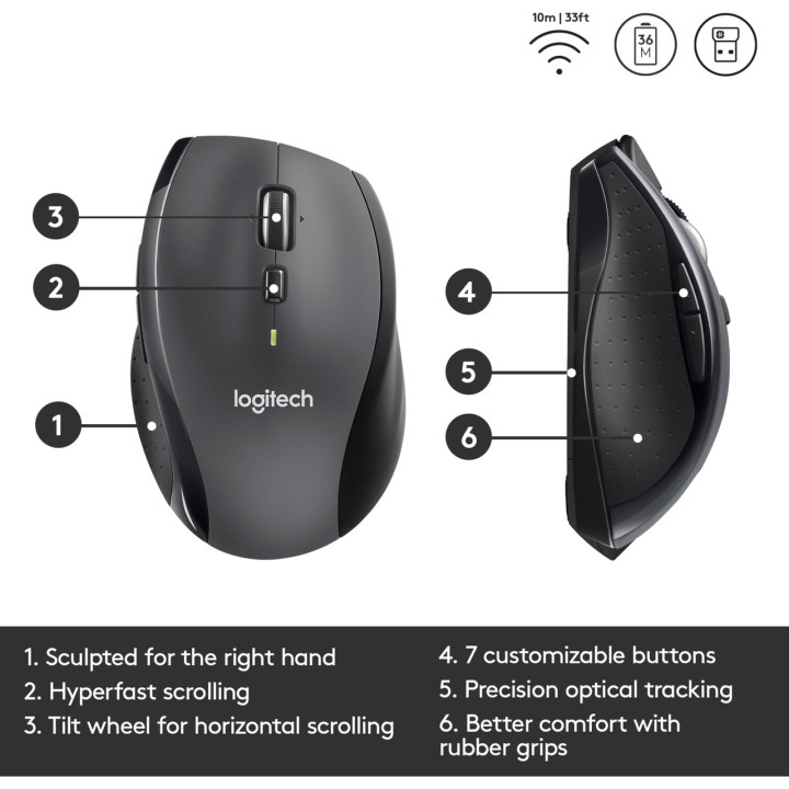 LOGITECH Ratolí sense fil MARATHON M705 910-001949 1298014