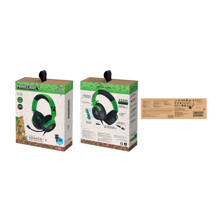 RAZER Gaming-hovedtelefoner med kabel KRAKEN V4 X MINECRAFT