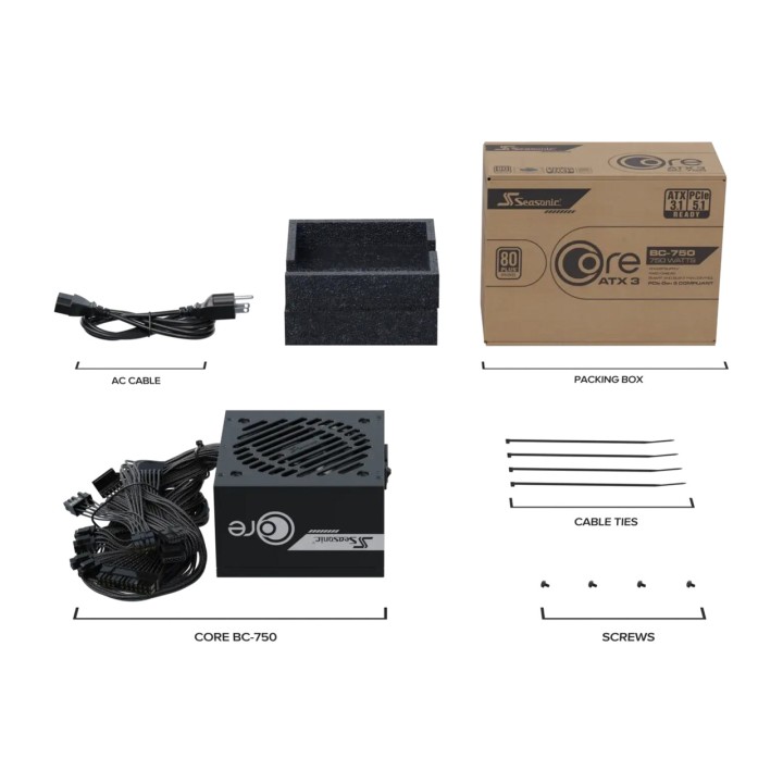 SEASONIC Voedingssource voor PC CORE BC-750 750W-ATX 3.1
