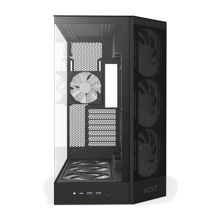 NZXT Caixa de PC semi-torre com vidro temperado H9 FLOW RGB+