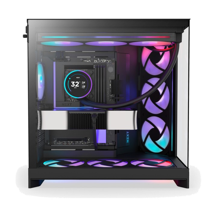 NZXT Midi-Tower-PC-Gehäuse mit gehärtetem Glas H9 FLOW RGB+