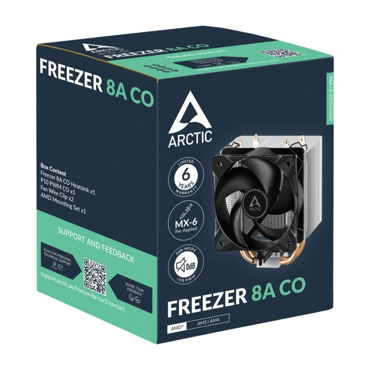 ARCTIC Dissipador de CPU compacte FREEZER-8A CO AM4 AM5