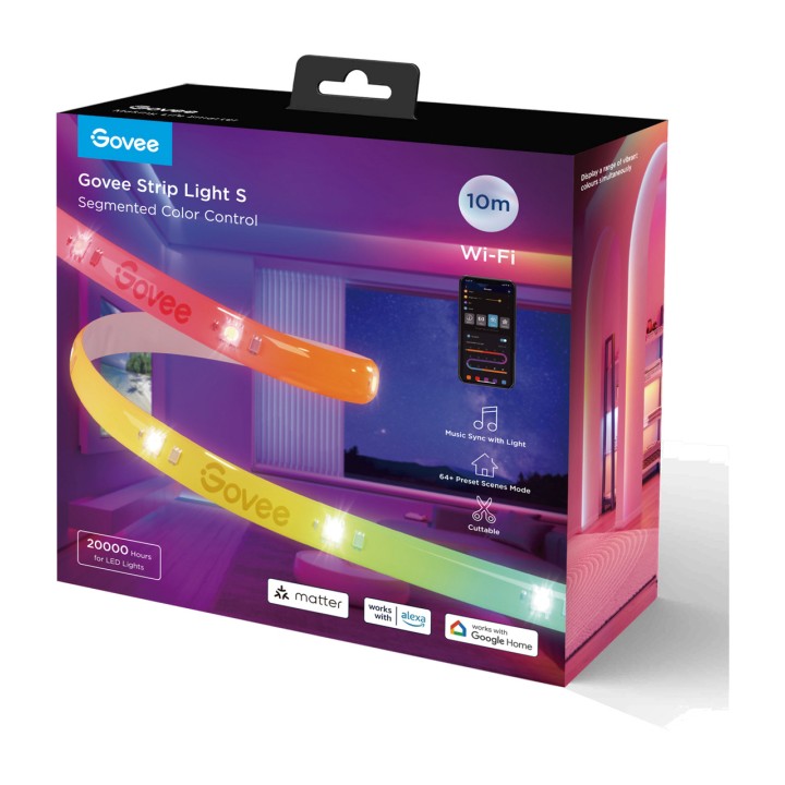 GOVEE Smart wifi LED-lysstrimmel STRIP LIGHT S-RGBICW 10M