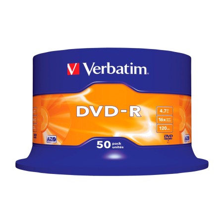 discos vírgenes grabables dvd-r-matt silver 4,7gb 16x 50 uds 43548