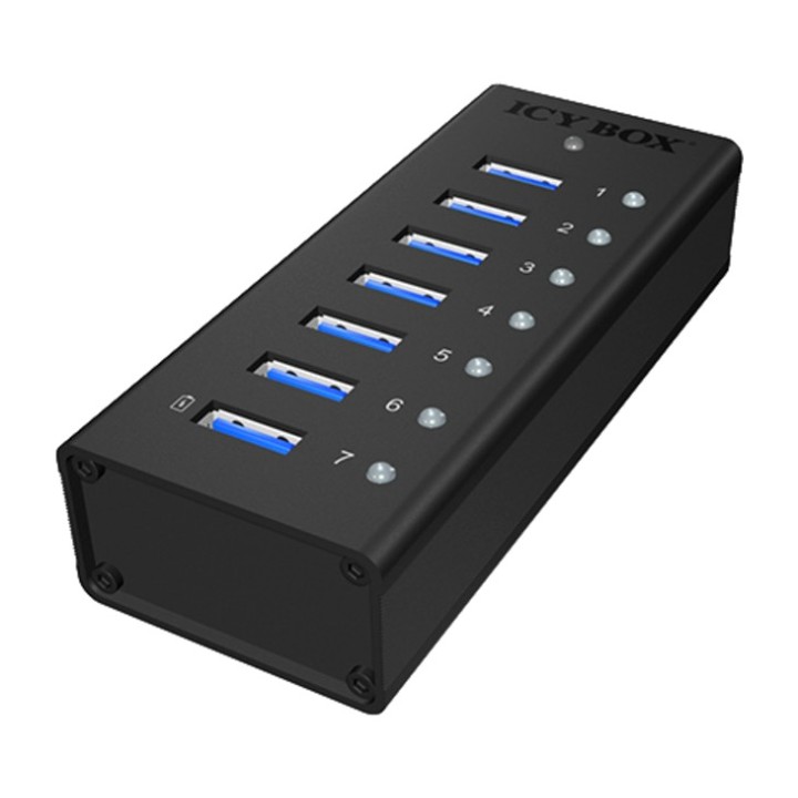 ICY BOX 7-portno zvezdišče USB z napajalnikom IB-AC618 3.2