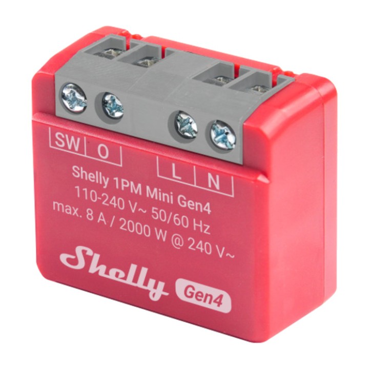 SHELLY Smart wifi-relæ med forbrugsmåling 1PM-MINI GEN4 2