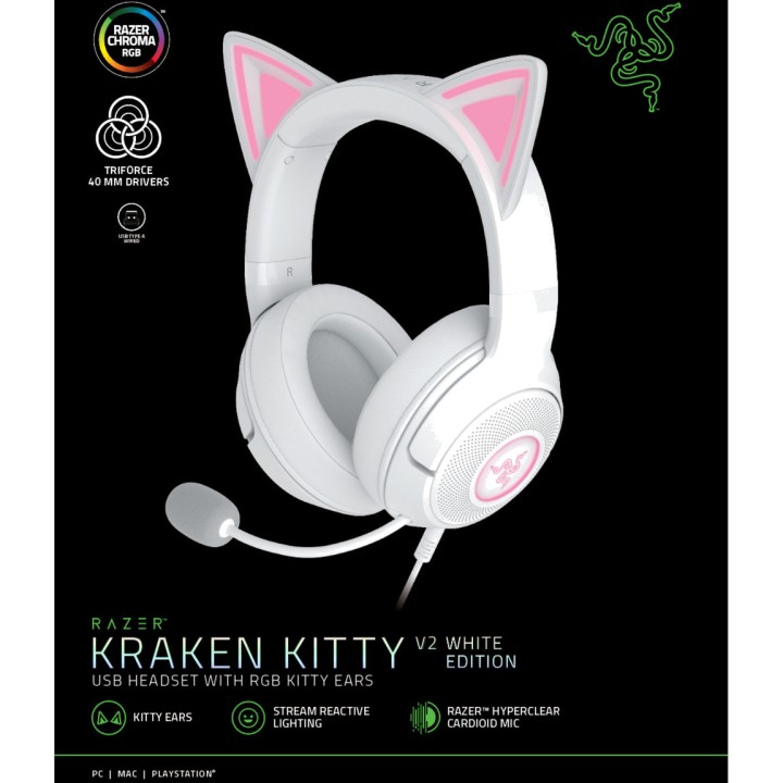 RAZER Herní sluchátka s kabelem KRAKEN KITTY V2 100008065VAR