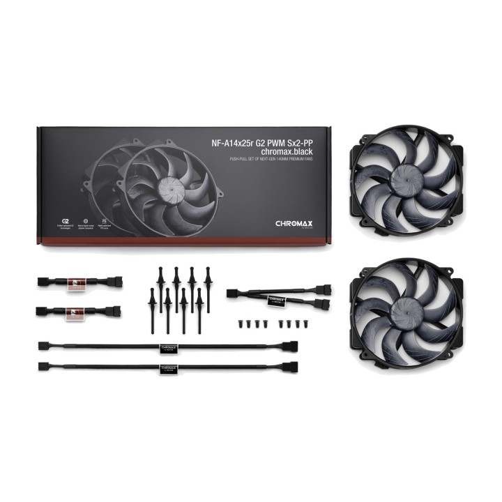 NOCTUA Ventilador de caja de PC NF-A14X25R G2 PWM SX2-PP 140MM 2 UDS 100067149VAR