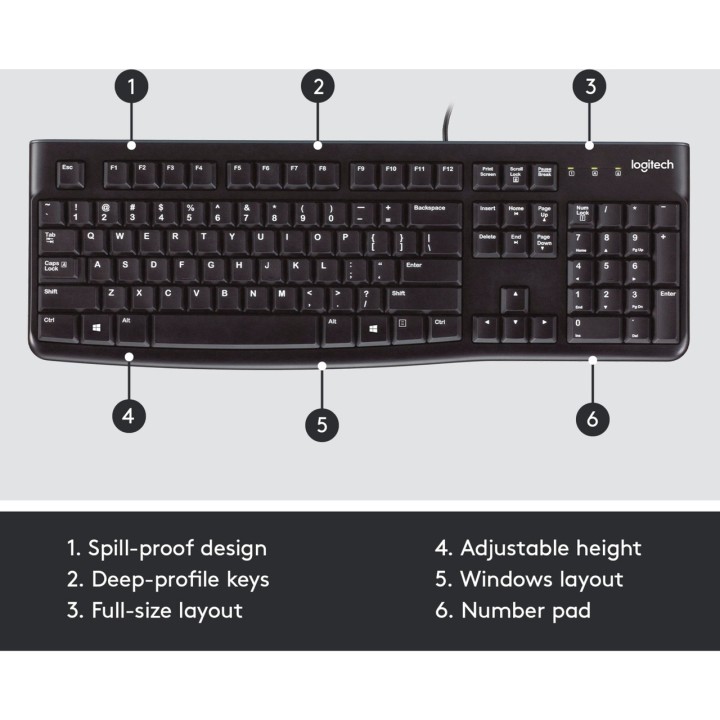 LOGITECH Kabelová klávesnice USB K120-QWERTZ 438476