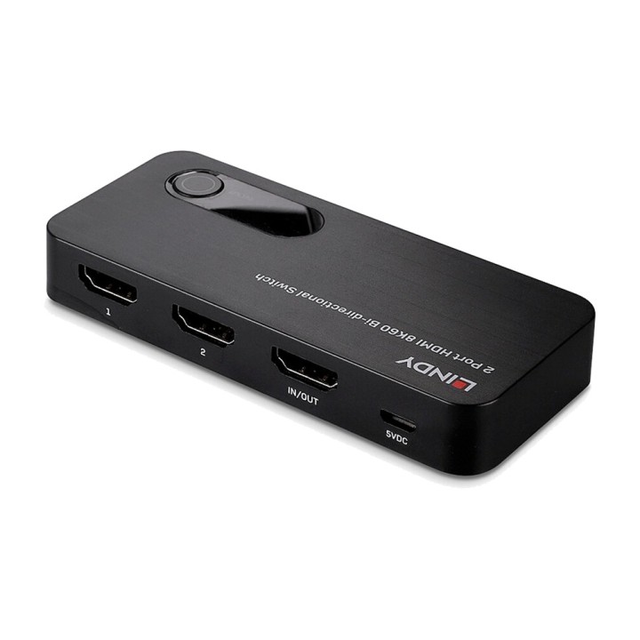 LINDY Comutator video cu 2 intrări HDMI-2.1 8K 48GBIT/S