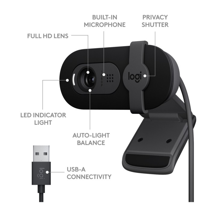 LOGITECH Webcam Full HD BRIO 100 100010635VAR