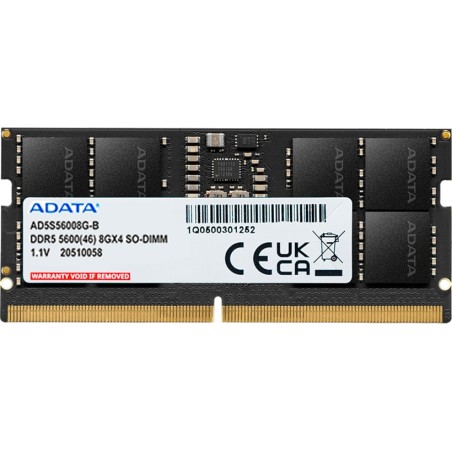 memoria ram so-dimm para portátil premier ddr5 5600mhz 8gb cl46 ad5s56008g-s