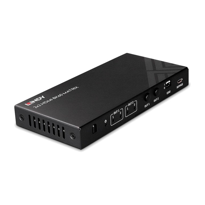 LINDY Comutator HDMI cu 2 intrări și extractor audio 2.1 8K
