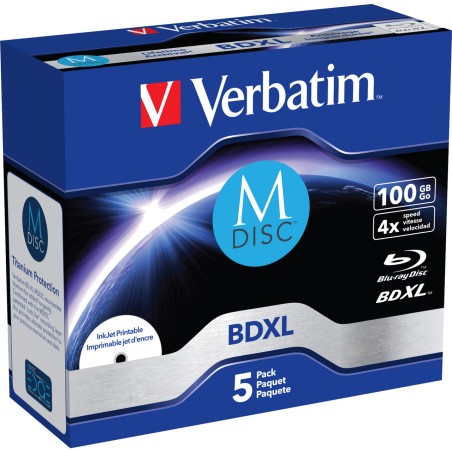 discos blu-ray grabables imprimibles bdxl 100gb 4x jewel-case 5 uds 43834