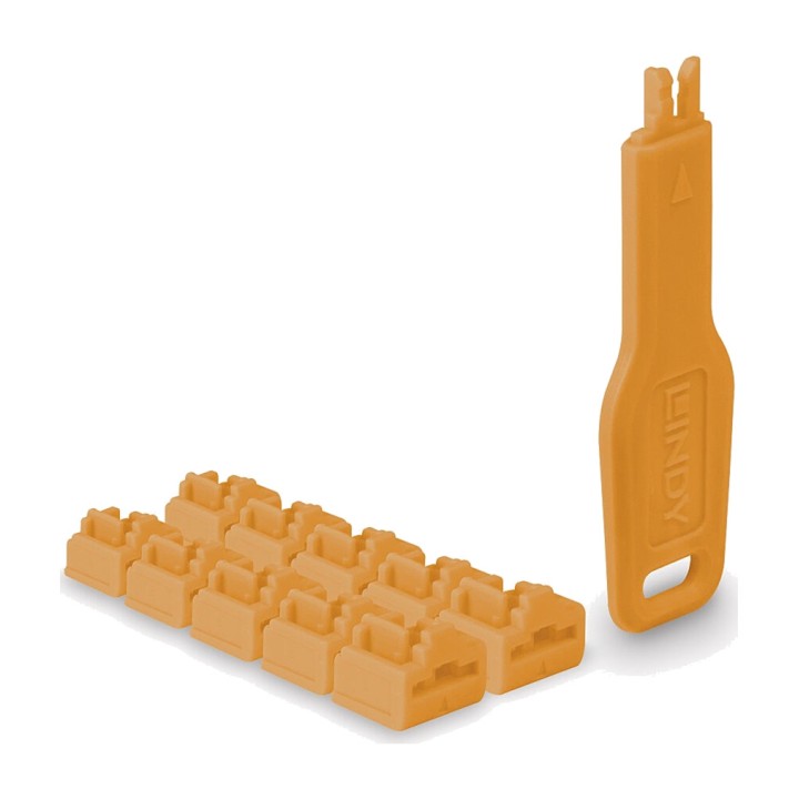 LINDY Kit de bloqueadores de portas com chave RJ45 10 UDS