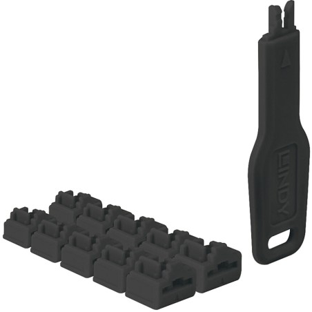 kit de bloqueadores de puerto con llave rj45 10 uds