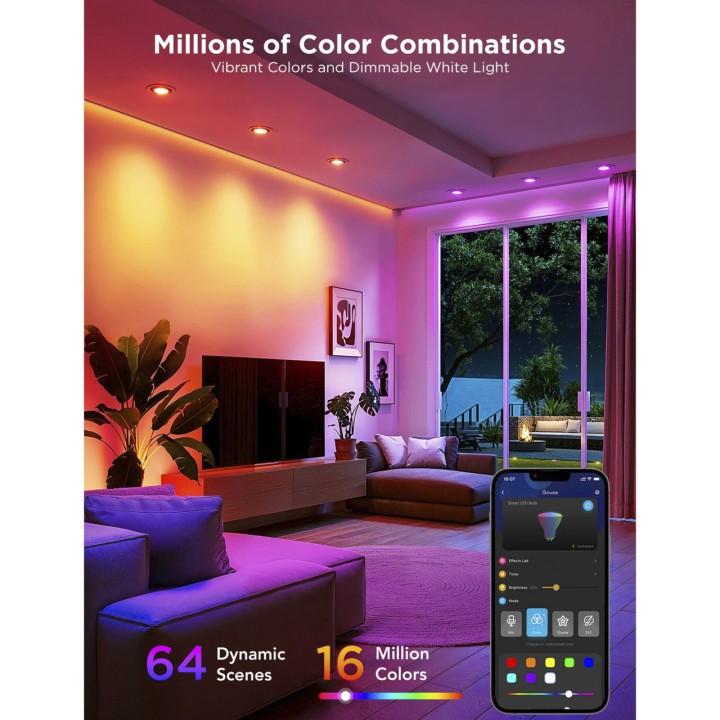 GOVEE Έξυπνος λαμπτήρας LED wifi και bluetooth GU10 RGBWW