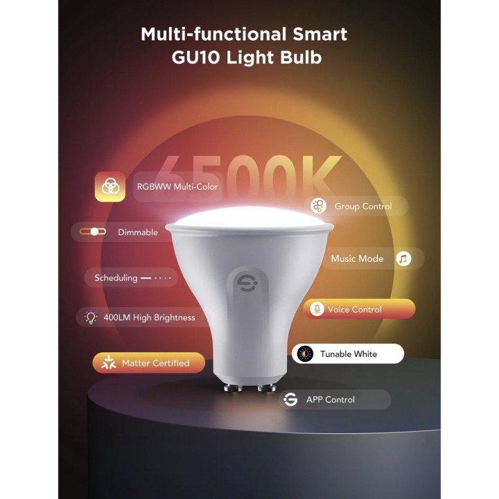 GOVEE Ampoule LED intelligente Wi-Fi et Bluetooth GU10 RGBWW
