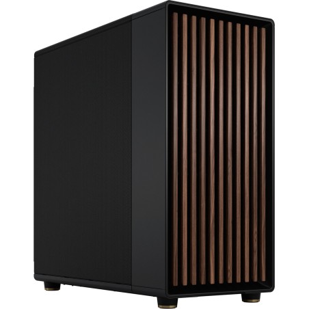 caja de pc semitorre con frontal de madera y lateral de malla north xl