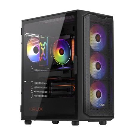 caixa de pc semi-torre com vidro temperado orona-atx
