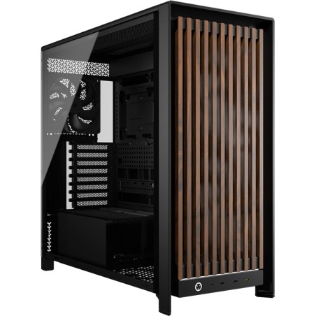 caja de pc semitorre con cristal templado frame 5000d wood rs
