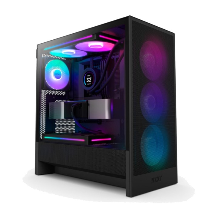 NZXT Caja de PC semitorre con cristal templado H5 FLOW-RGB 2024 100069470VAR