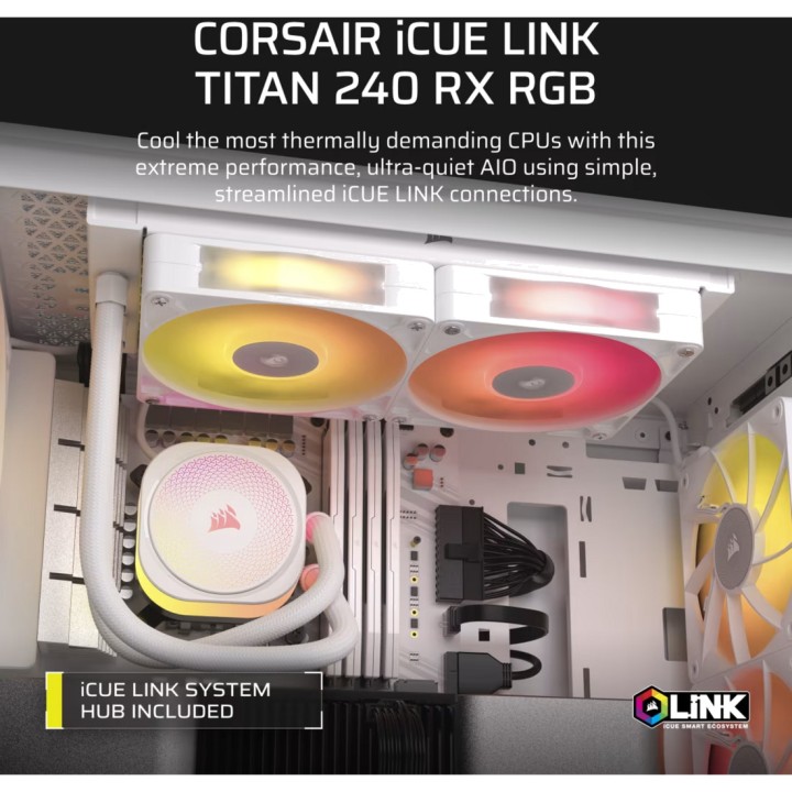 CORSAIR Refrigeración líquida AIO para CPU reacondicionada en estado como nuevo ICUE-LINK TITAN 240 RX-RGB 100190721VAR