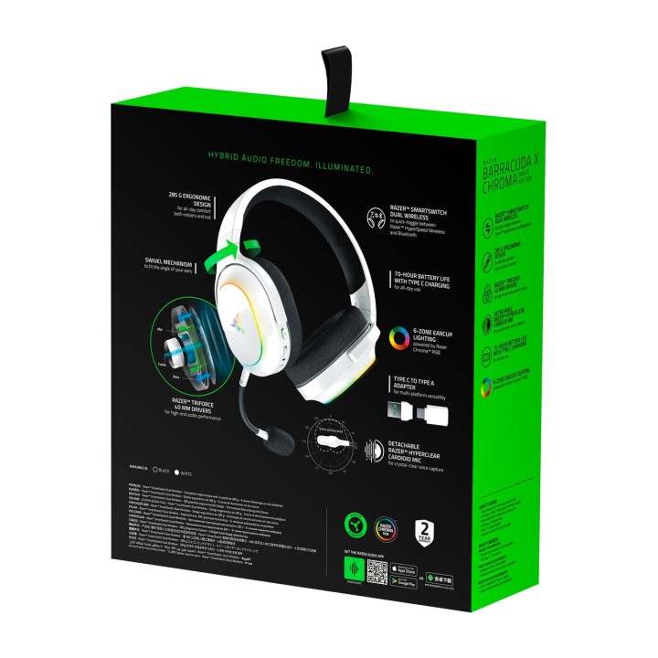 RAZER Bezdrôtové herné slúchadlá BARRACUDA-X CHROMA