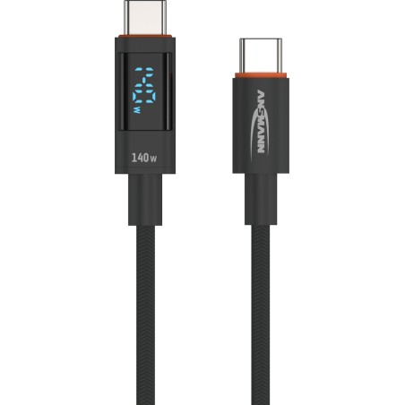 cable con revestimiento textil y conectores usb-c en ambos extremos 2.0 pd 140w-premium