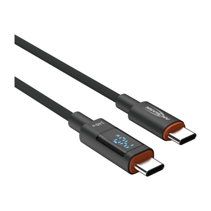 ANSMANN Kabel med textilhölje och USB-C-kontakter i båda