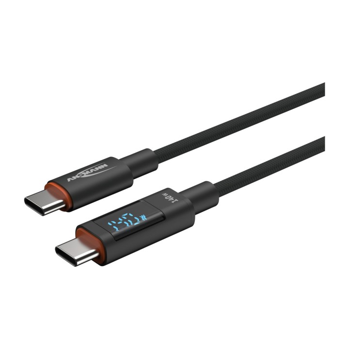 ANSMANN Câble avec gaine textile et connecteurs USB-C aux